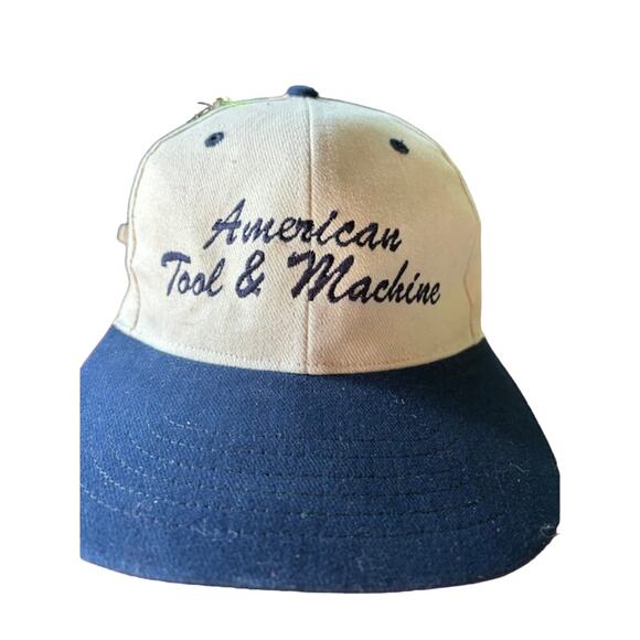 Vintage vtg hat snapback dad cap trucker American Tool and Machine gray and blue - Picture 2 of 5